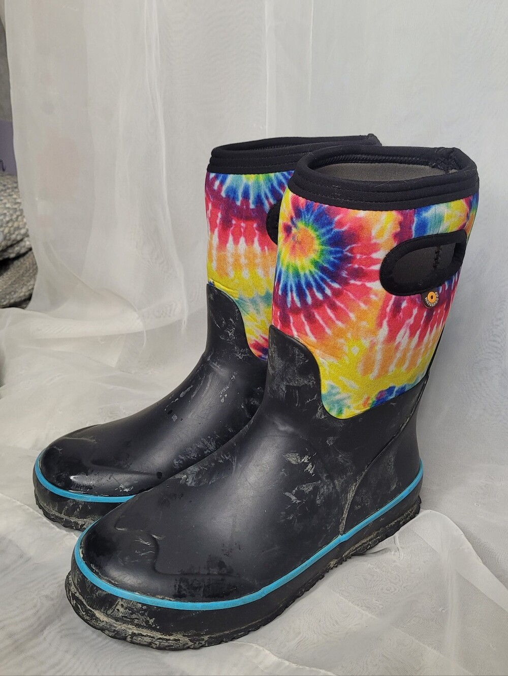 Bogs K Grasp Tie Dye Rain & Snow Boots Youth Size 4